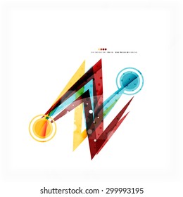Composición moderna de forma en color azul y naranja. Antecedentes abstractos