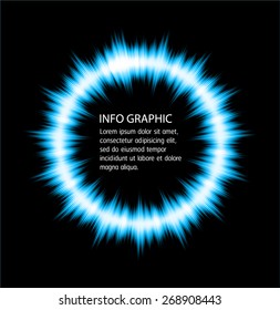 modern blue orange green circle text box template for website computer graphic and internet, dark black background. Brochure. text box. banner. card.
