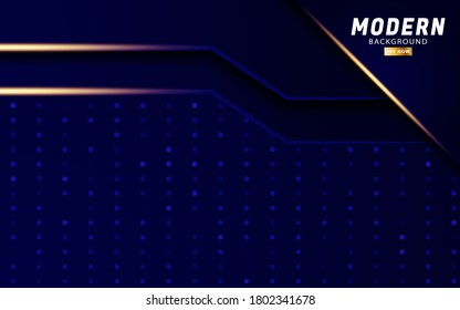 modern blue paper cut background. Abstract realistic layered paper cut decoration texture with dots pattern. 3d backdrop. Vector illustration. Cover layout template. Material design concept