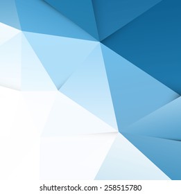 Modern blue paper polygon background, vector illustration