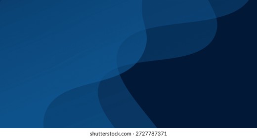 Modern blue paper waves abstract banner design. Elegant wavy vector design
