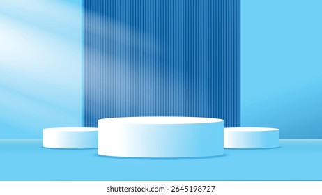 Modern blue podium design vector