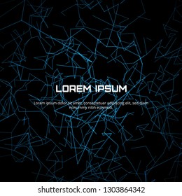Modern blue polygonal connection structure with dots and lines. Futuristic polygonal background. Business, science, medicine and technology concept design. Vector illustration.
