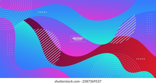 Modern blue purple geometric business banner design. Creative banner design with wave shape and line as template. Simple horizontal banner. Vector Eps10