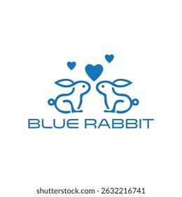 Modern Blue Rabbit logo featuring a sleek bunny silhouette in cool blue tones, perfect for tech brands, creative agencies, or children’s products seeking a playful yet professional identity.
