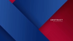 Modern Blue Red Banner Geometric Shapes Corporate Abstract Technology Background. Vector Abstract Graphic Design Banner Pattern Presentation Background Web Template.