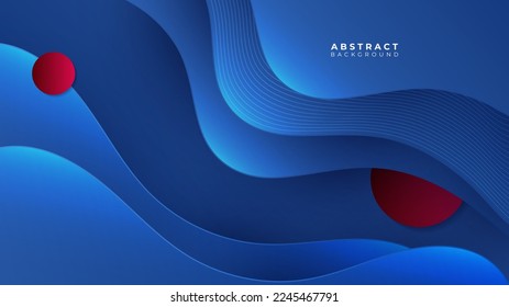 Modern blue red banner geometric shapes corporate abstract technology background. Vector abstract graphic design banner pattern presentation background web template.