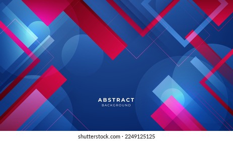 Modern blue red banner geometric shapes corporate abstract technology background. Vector abstract graphic design banner pattern presentation background web template.