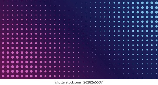 Moderna línea ondulada dinámica azul y rojo textura punteada. Fondo azul oscuro con espacio de copia abstracto moderno