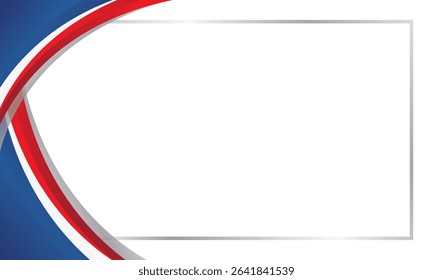 Modern blue red gradient abstract curve corner border for business or certificate