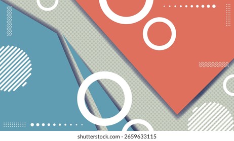 Moderno fondo de Anuncio de Web semitono de círculos blancos verdes rojos azules. Ilustración vectorial.