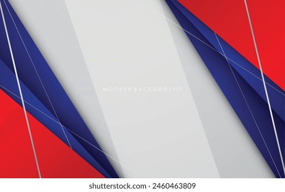 Modern blue and red with white color abstract background