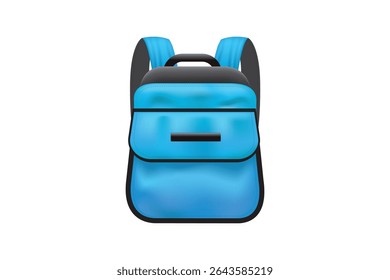 Modern blue school backpack icon, ideal for education, student gear, travel illustrations, and academic projects.