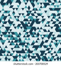 Modern blue seamless triangular pattern vector