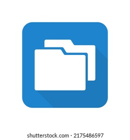 Modern blue shaded folder box icon. Vector.