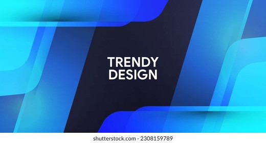 Modern blue shape stripe with dynamic gradient in technology concept background