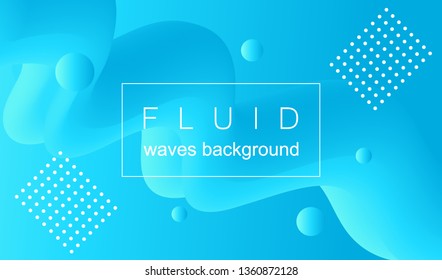 Modern blue shapes trendy background with deep gradients and vibrant colors. Futuristic minimal waves fluid vector design. 