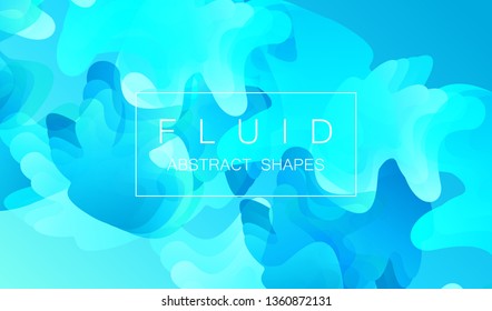 Modern blue shapes trendy background with deep gradients and vibrant colors. Futuristic minimal waves fluid vector design. 