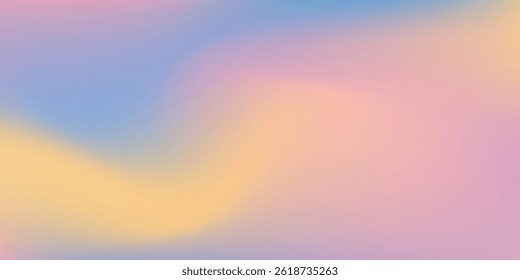 Modern blue sky. Pastel rainbow. Light blue pink and yellow color vector banner. Pastel gradient sky art abstract modern