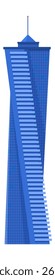Modern blue skyscraper rising towards the sky, showcasing innovative architecture and design, symbolizing urban development and business growth in a contemporary cityscape