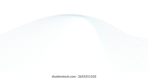 Modern blue smooth waves on white background art modern