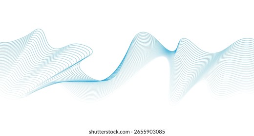 Ondas suaves azules modernas sobre fondo blanco buenas ilustraciones simples de la onda del arte