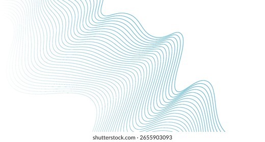 Moderne blaue glatte Wellen auf weißem Hintergrund gut einfach