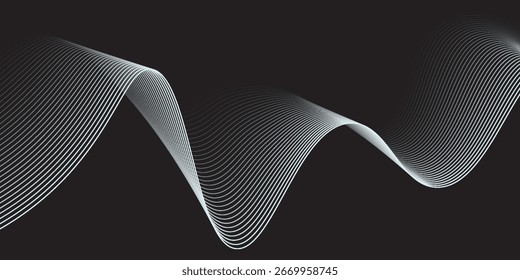 Modern blue smooth waves on white modern