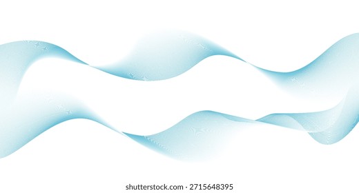 Modern blue smooth waves on white background abstract