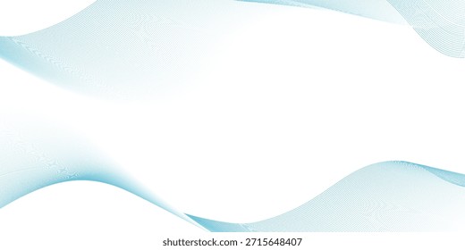 Modern blue smooth waves on white background abstract art modern design