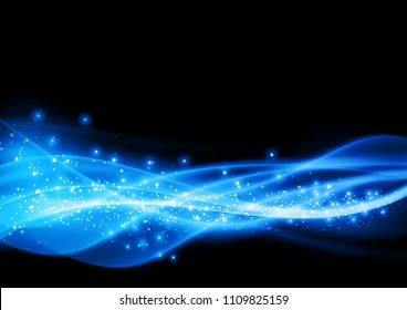 Modern blue speed light wave magical soft swoosh layout. Vector illustration