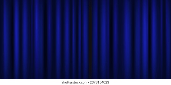 Modern blue stage curtain background. vector illustration.