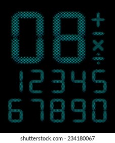 modern blue star numbers set.