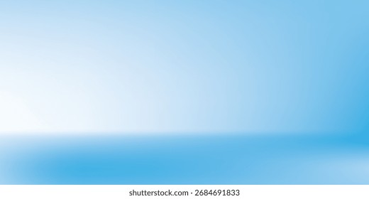 Moderno quarto de estúdio azul. Fundo de luz limbo. Abstrato 3d backdrop design simples moderno 