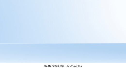 Moderno quarto de estúdio azul. Fundo de luz limbo. Fundo 3d abstrato para a apresentação do produto resumo moderno simples