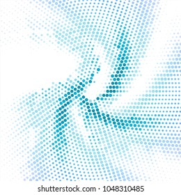 Modern blue swirl halftone background illustration