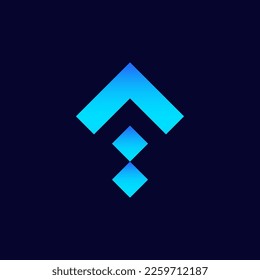 Modern Blue Tech Arrow Up Logo Design