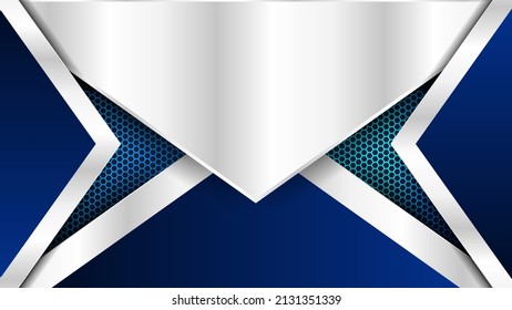 Modern blue tech background with abstract geometric shapes for presentation design, technology banner, poster templates