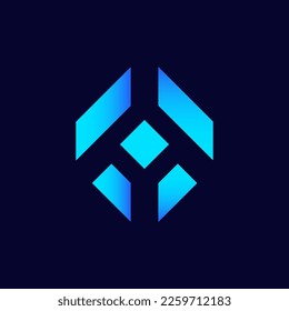 Diseño del logotipo de un círculo ocular moderno de tecnología azul