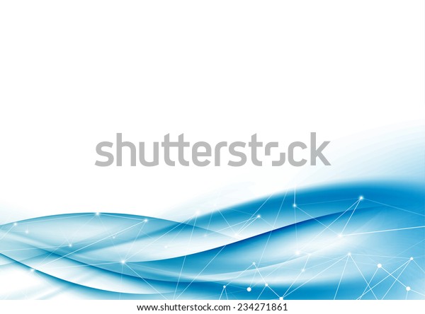 Modern blue tech net swoosh wave\
abstraction. Vector\
illustration