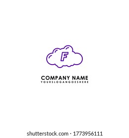 tecnología azul moderna Concepto de diseño simple del logotipo F