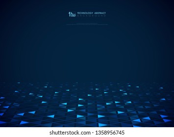Modern blue technology triangles pattern of futuristic background. You can use for ad, poster, artwork, presentation, print, paper, annual report. illustration vector eps10