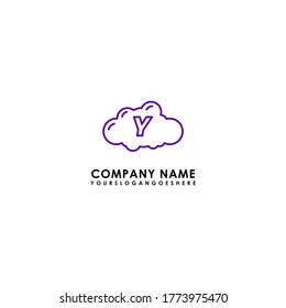 modern blue technology Y logotype simple design concept