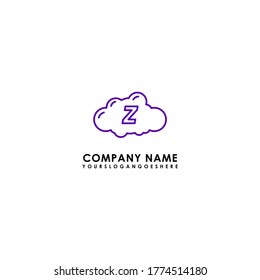 modern blue technology Z logotype simple design concept