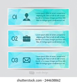 Modern blue triangular style Business Infographics. Vector illustration. can be used for workflow layout, diagram, number options, web design, infographics.