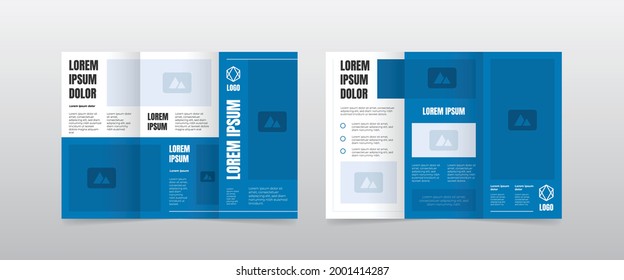 modern blue trifold brochure layout