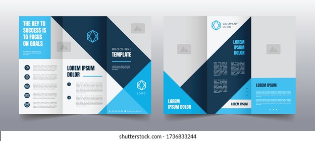 modern blue trifold business brochure template