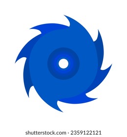 Modern blue typhoon icon. Vector.