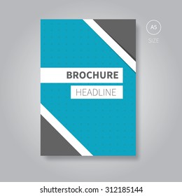 Modern blue vector brochure template design for book or magazine background / Vector brochure flyer template design a5 size