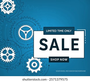 Modern blue vector sale banner design template